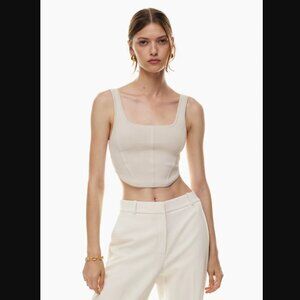 NWOT Aritzia Babaton Sculpt Knit Bustier Tank - Matte Pearl